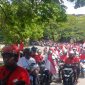 pawai Merah Putih b awa pesan damai dari Tanah Tabi. Foto: Katharina/Kabarpapua.co