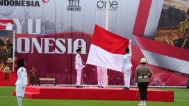 Upacara Pengibaran Bendera Merah Putih memperingati Hari Ulang Tahun (HUT) ke-81 RI dengan semangat One Freeport: Dari Timur ndonesia, Kita Bangkit Bersama, serentak di enam lokasi kerja PTFI yang berada di tiga provinsi yakni Papua Tengah, Jawa Timur, dan DKI Jakarta. Foto: PTFI 
