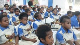 Para siswa-siswi Mepa Boarding School saat perayaan Dies Natalis Ke-1. (KabarPapua.co/Agies Pranoto) 