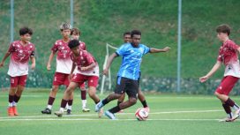 Dicky C. Marani dalam aksinya pada Turnamen International Football Championship 2026 di Malaysia. (Foto dok: PTFI)