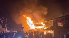 Kebakaran rumah di Paniai yang terletak di di Kompas Lama, Kampung Bapouda, Distrik Paniai Timur, Kabupaten Paniai, pada Senin dini hari, 7 September 2026. Foto: Humas Polres Paniai.