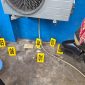 Olah TKP yang dilakukan kepolisian usai Kantor Komas HAM Papua dilempar bom molotov. Foto: ist