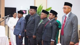 Pelantikan 5 Pejabat Tinggi Pratama di Pemprov Papua Tengah. Foto: ist