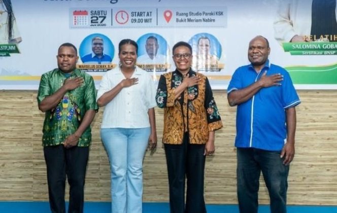 
					Pelatihan public speaking yang diselenggarakan oleh FOKAL IMPT Manokwari. Kegiatan bertempat di Studio Paroki KSK Bukit Meriam, pada Sabtu 27 Juni 2026. Foto: ist