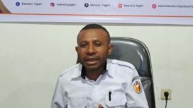 Anggota Bawaslu Yapen sekaligus Koordinator Divisi Penanganan Pelanggaran dan Penyelesaian Sengketa (P3S), Hofni Yulius Mandripon. (Foto dok: IST)