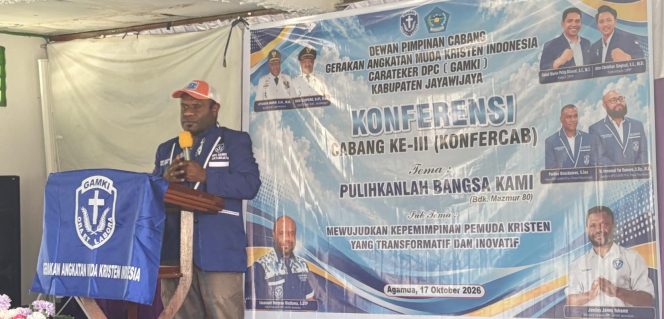 
					Imanuel Herman Medlama, S.STP, terpilih sebagai Ketua Gerakan Angkatan Muda Kristen Indonesia (GAMKI) Kabupaten Jayawijaya periode 2026–2029. Foto: Agris Wistrijaya/KabarPapua.co