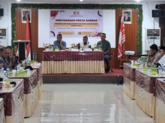 Pengurus dan anggota KKSS Kepulauan Yapen mengikuti Musyawarah Kerja Daerah untuk menetapkan program kerja periode 2026-2031. (KabarPapua.co/Ainun Faathirjal)