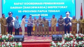 Saat pembukaan Rakorwasda Inspektorat Provinsi dan Kabupaten se-Provinsi Papua Tengah Tahun 2026 di Nabire. (KabarPapua.co/Agies Pranoto)