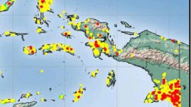 Peta sebaran titik panas di seluruh wilayah Papua. Foto: BMKG wilayah V Jayapura.